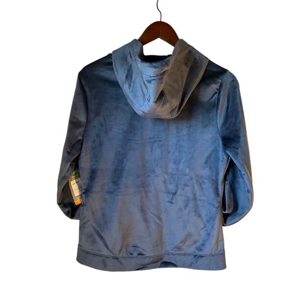 Emily B Velour Zip Up Hoodie. M. Ice Blue. Cozy. Pastelgoth whimsy - Picture 9 of 13